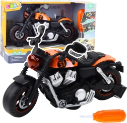 Motorno kolo za razstavljanje in sestavljanje z svetlobnimi in zvočnimi efekti - oranžno