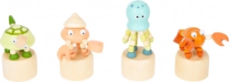 Lesena stiskalna figurica morskega živalskega sveta SMALL FOOT – 1 kos, mix