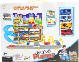 Troplastna garaža z avtomobilčki