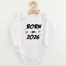 Otroško bodi z potiskom New Baby Born in 2026, rožnato