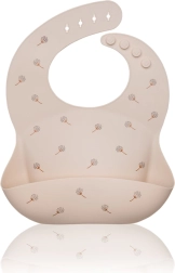Petite&Mars silikonski slinček Sam Beige Dandelion