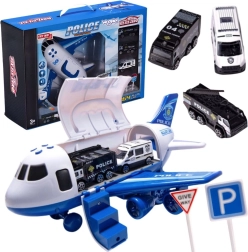 Woopie policijsko letalo–transporter XL s 3 avtomobili in prometnimi znaki