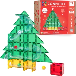 Connetix božična izdaja Christmas Tree Ball Run – magnetne konstrukcijske kocke, 71 kosov