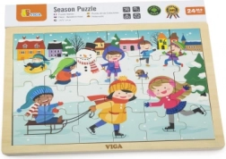 Lesene puzzle zima 24 kosov