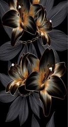 Diamantno slikanje lilija črno-zlata 80 × 40 cm