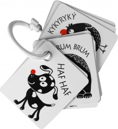 Kontrastne kartice z barvnim elementom za dojenčke