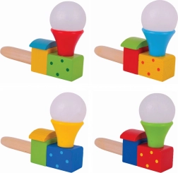 pihalna lesena lokomotiva z balončkom BIGJIGS TOYS