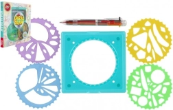 Inspiro komplet za spiralno risanje s šablonami in šestbarvnim peresom