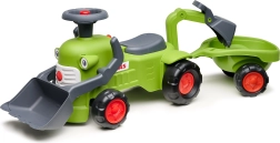Traktor za vožnjo s prikolico, nakladalnikom in žlico Falk