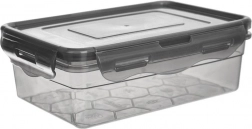 Plastična posoda za živila s pokrovom in silikonskim tesnilom, siva, 850 ml