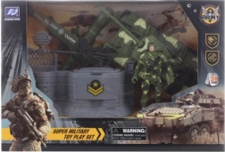 Vojaški komplet z dronom, vojakom in tankom