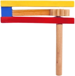 Lesena velikonočna raglja, barvna 11 cm – 1 kos