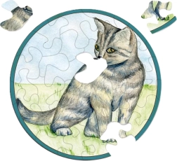 CURIOSI okrogla mini sestavljanka Picoli – mačka, 33 koščkov