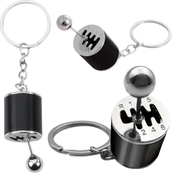 Kovinski obesek za ključe prestavna ročica – črna