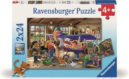 Ravensburger sestavljanka postani letalski in železniški mehanik 2x24 koščkov