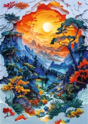 Trefl sestavljanka Papirnata umetnost: Dolina 1000 kosov