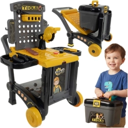 Otroška 3-v-1 delavnica z vozičkom in kovčkom, 59 delov