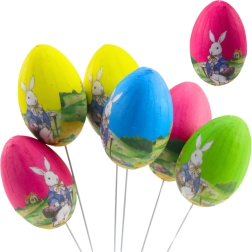 Velikonočna jajčka na vrvici z zajčkom - komplet 6 kos