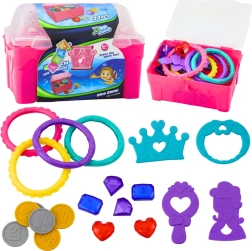 Potapljaška skrinjica z zakladi za vodo, rožnata, 21 kosov