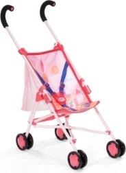 Rožnat otroški voziček BABY born s mrežasto torbo