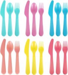 Plastični jedilni set za 6 oseb, 18 kosov