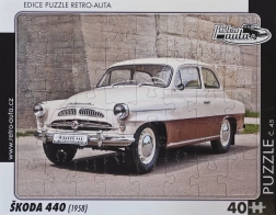Retro avtomobilske puzzle Škoda 440 (1958) 40 koščkov