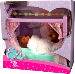 punčka Evi Love s posteljico in svetlečimi zvezdicami