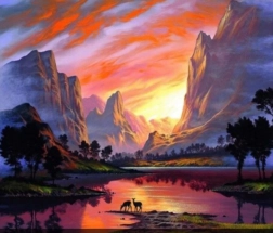 Diamantno slikanje Gore 30 × 40 cm