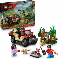 lego jurassic world – pobeg pred raptorjem v terenskem vozilu
