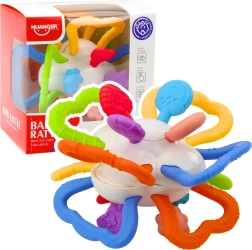 Senzorična vrtljiva igrača za dojenčke z grizalom, pisana