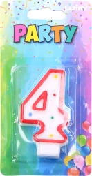 Zabavna svečka številka 4 rdeča