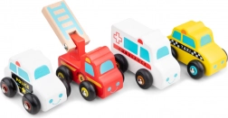 Komplet lesenih reševalnih vozil za otroke