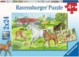 RAVENSBURGER Sestavljanka V hlevih 2x24 koščkov