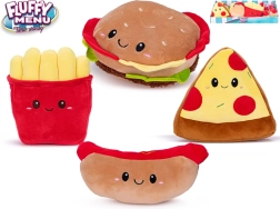 Plišaste igrače Fluffy Menu – hamburger, pica, pomfri in hot dog