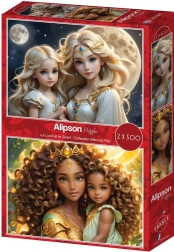 Sestavljanka Mama in hči: luna in sonce 2×500 kosov