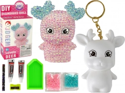 Kreativni set DIY roza diamantni jelenček 3D obesek s kristali