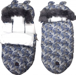 Zimska zimska vreča za voziček in sani s kapuco z umetnim krznom 100 cm