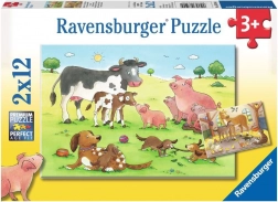 RAVENSBURGER Puzzle Živalska farma 2x12 kosov