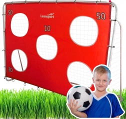 Nogometni trening gol z ciljno mrežo rdeča 213x152x75 cm