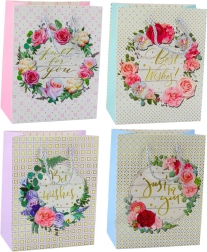 Darilna Vrečka Cvetlični Vzorci Best Wishes 23 x 18 x 10,5 cm