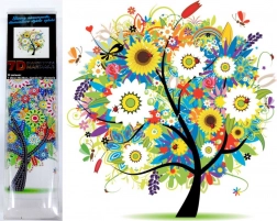 Diamantno slikanje 7D – cvetoče drevo 30 × 30 cm