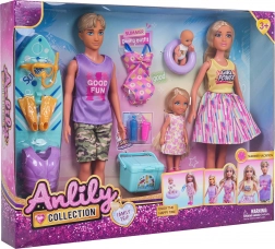 Družinski plažni set s punčkami in dodatki