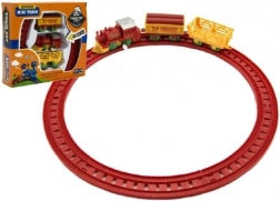 Vlakič na ključek z dvema vagonoma in tračnicami