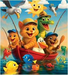 Lesene sestavljanke Ribarjenje WOODEN CITY (20 kosov)