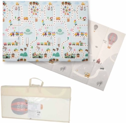 Double-Sided Foldable Foam Educational Play Mat for Children 150 × 200 cm – Streets and Balloons