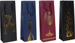 Darilna vrečka za steklenico M, 36 × 12,8 × 8,4 cm, celoletni motiv