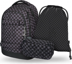 Komplet šolskih potrebščin BAAGL Skate Max siva: nahrbtnik, peresnica in vrečka