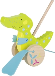 Leseni krokodil na palici GOKI