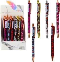 Kovinski avtomatski kemični svinčnik z leopardjim vzorcem, modro črnilo 1,0 mm