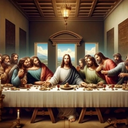 Slikanje z diamanti Zadnja večerja 30x40 cm